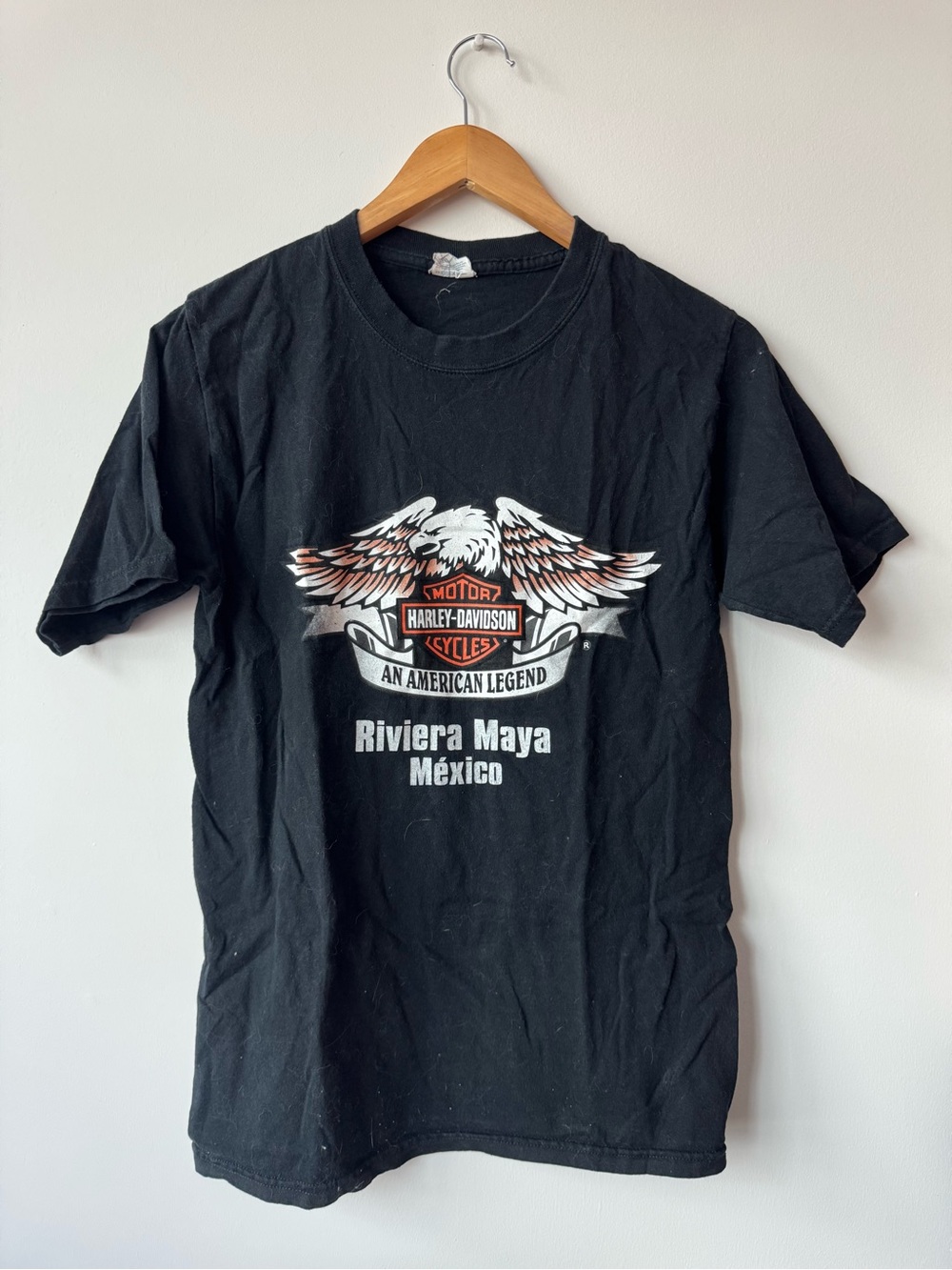 Harley-Davidson Graphic T-Shirt Size Small Riviera Maya Mexico Eagle Logo Black